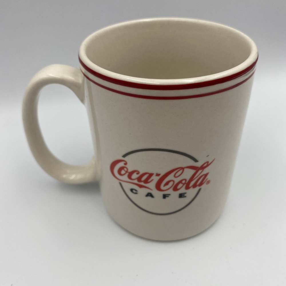 Lot Set of 2 Coca-Cola Cafe Mug White Red Coffee Cup Mug Gibson 2003 - Picture 7 of 9